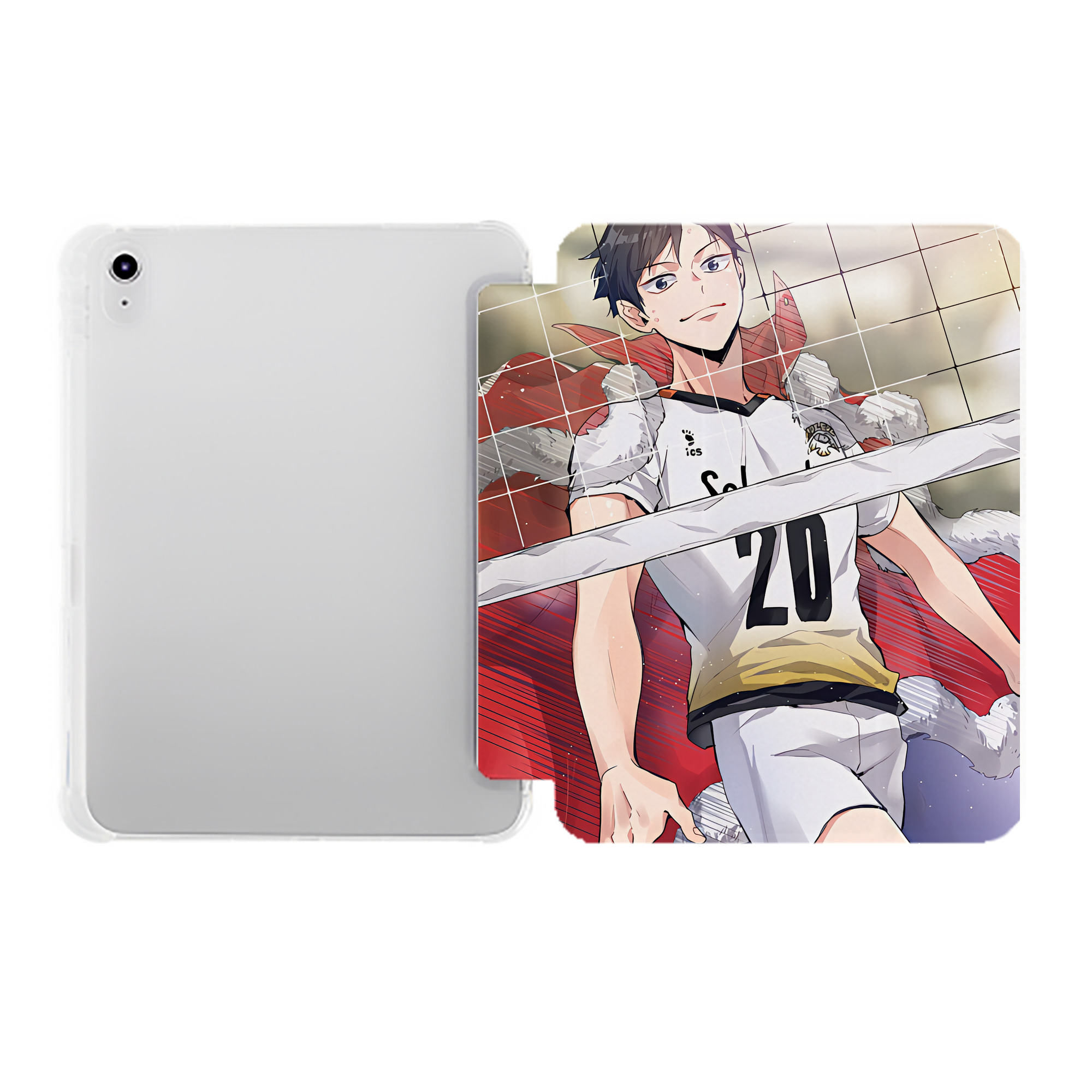 （画像用） ハイキュー!! Haikyu!! IPad ケース ペン収納付き 三つ折りスタンド PUレザー×シリコン 対応機種9.5/10.5/10.9インチ